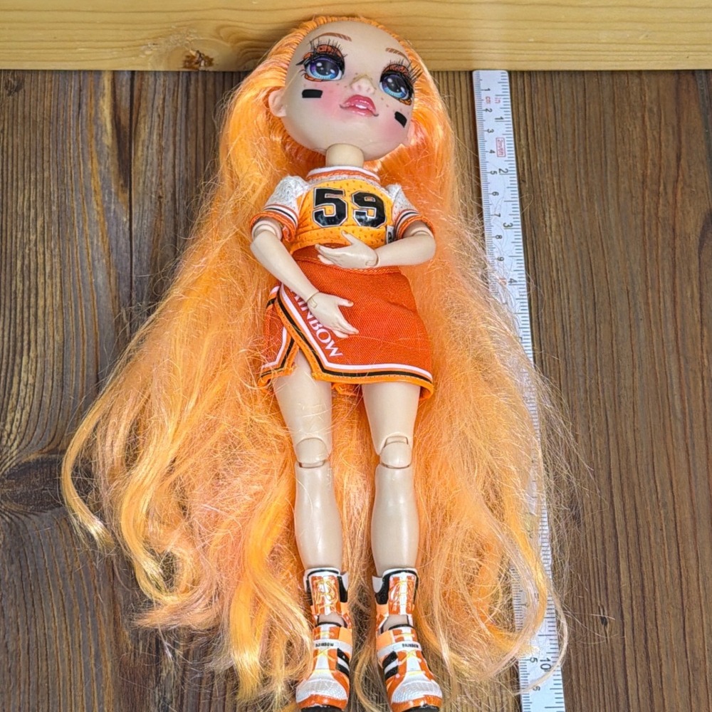 Rainbow High Cheer Poppy Rowan Orange Fashion Doll 11 inch Articulated 59 Jersey